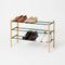 Expandable Shoe Rack (18" H) - Steel + Wood-Shoe Rack-Parc Decor