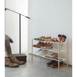 Expandable Shoe Rack (18" H) - Steel + Wood