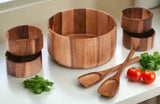 Extra Large Salad Bowl with Servers and 4 Individuals - 327C7-Salad Bowl-Parc Decor