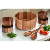 Extra Large Salad Bowl with Servers and 4 Individuals - 327C7