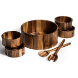 Extra Large Salad Bowl with Servers and 4 Individuals - 328C7