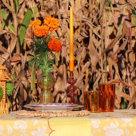 Extra Tall Mustard Taper Candle, 1 Case of 48 Packs (4 Candles per Pack)