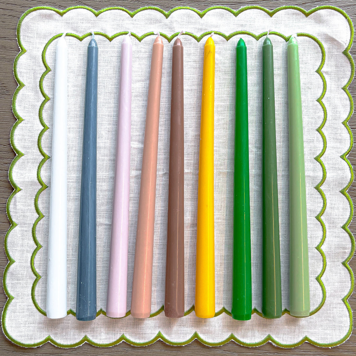 Extra Tall Pine Green Taper Candle, 1 Case of 48 Packs (4 Candles per Pack)-Candle-Parc Decor