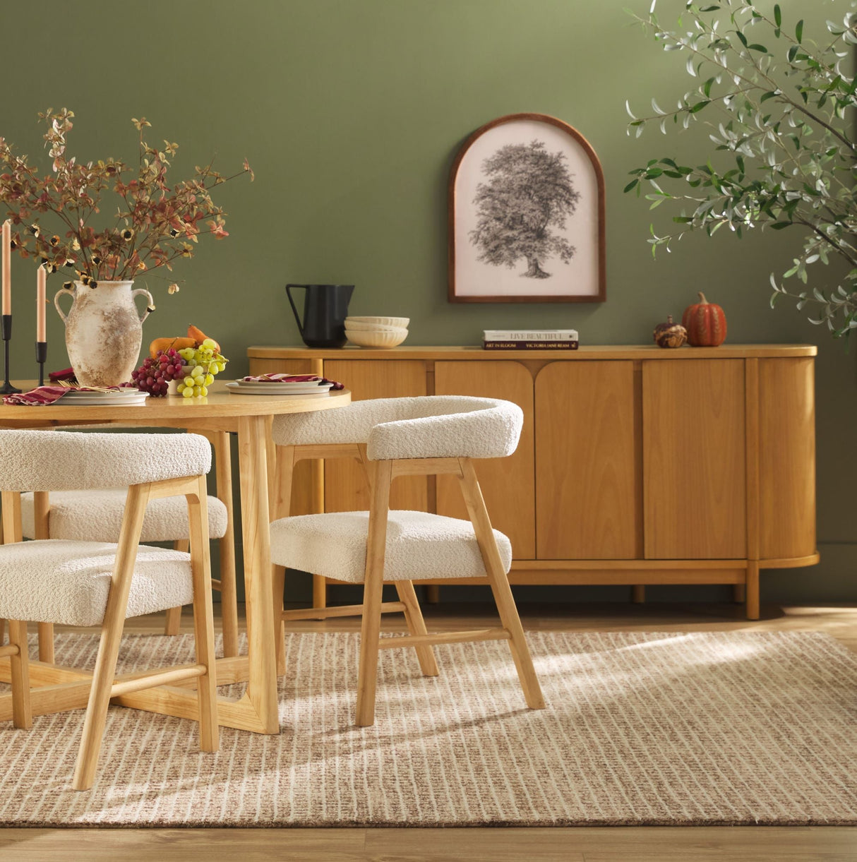 Ezra Modern Solid Wood Rectangle Dining Table for 6-Dining / Kitchen-Parc Decor