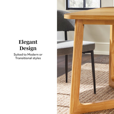 Ezra Modern Solid Wood Rectangle Dining Table for 6-Dining / Kitchen-Parc Decor