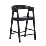 Ezra Modern Solid Wood Rounded Back Single Counter Stool-Dining / Kitchen-Parc Decor