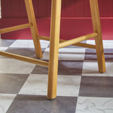 Ezra Modern Solid Wood Rounded Back Single Counter Stool-Dining / Kitchen-Parc Decor