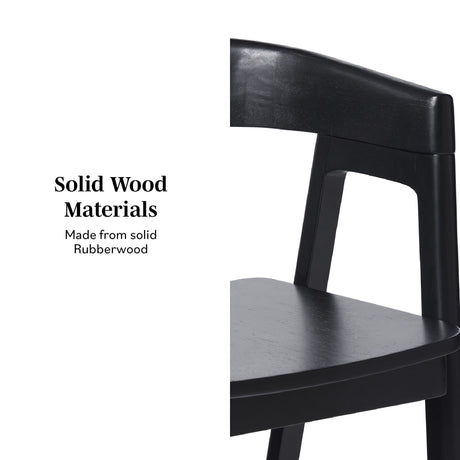 Ezra Modern Solid Wood Rounded Back Single Counter Stool-Dining / Kitchen-Parc Decor