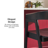 Ezra Modern Solid Wood Rounded Back Single Counter Stool-Dining / Kitchen-Parc Decor