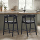 Ezra Modern Solid Wood Rounded Back Single Counter Stool-Dining / Kitchen-Parc Decor