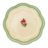Fabled Flora Scalloped Ceramic Dinner Plates – Set of 4 (+1 Bonus Plate)