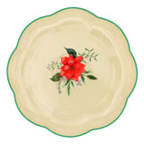 Fabled Flora Scalloped Ceramic Dinner Plates – Set of 4 (+1 Bonus Plate)