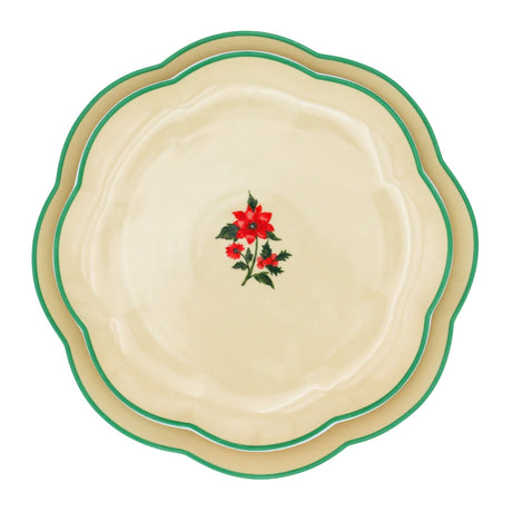 Fabled Flora Scalloped Dinner Plate - Case of 12 Plates (+3 Bonus Plates)