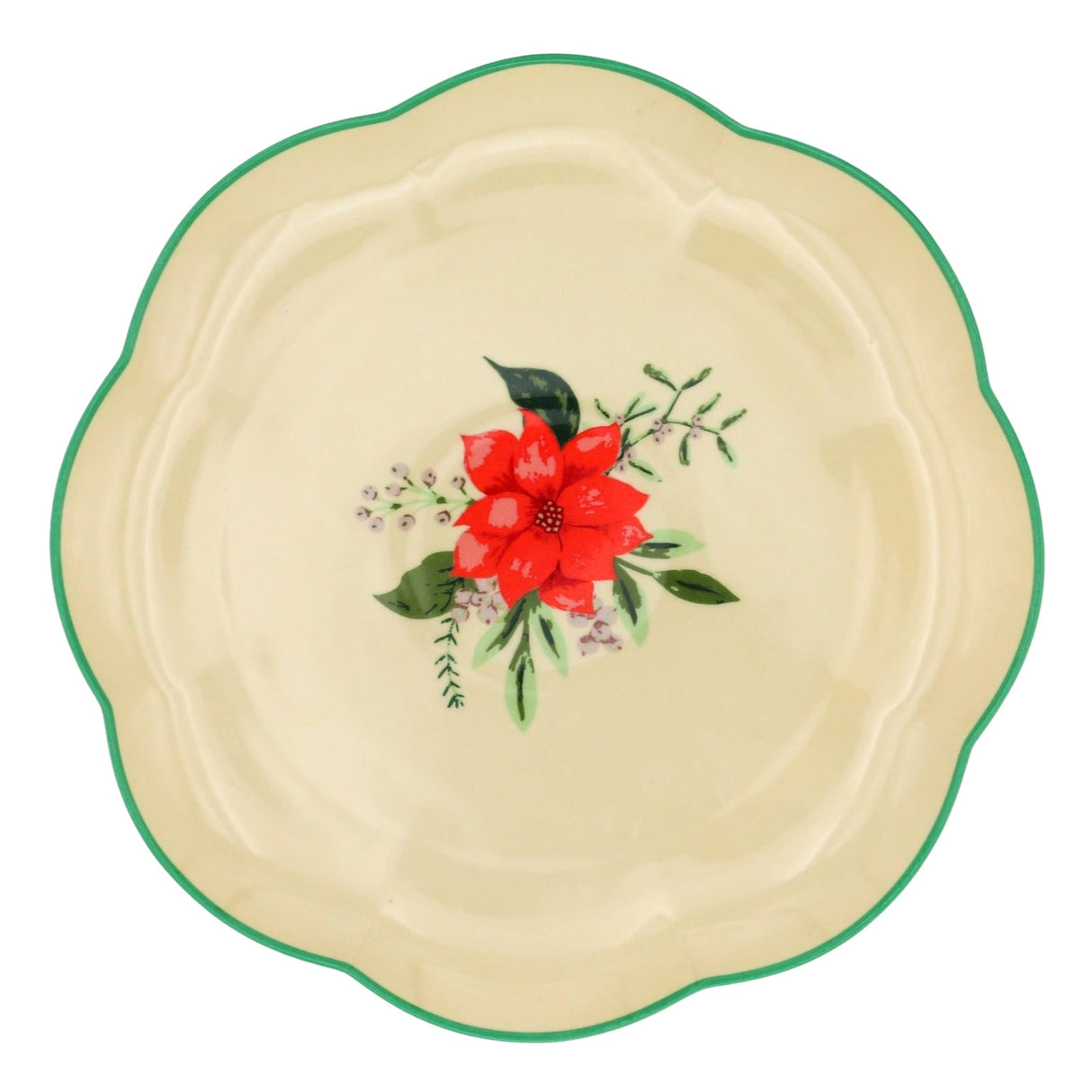 Fabled Flora Scalloped Dinner Plate - Case of 12 Plates (+3 Bonus Plates)