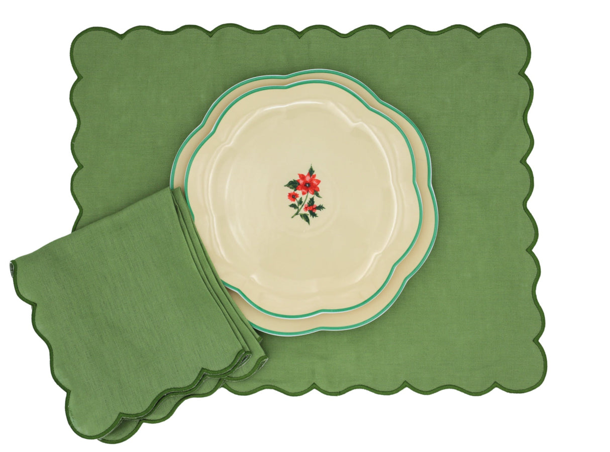 Fabled Flora Scalloped Starter Plate - Case of 12 Plates (+3 Bonus Plates)-Starter Plate-Parc Decor