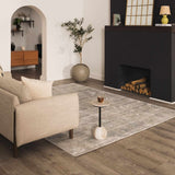 Fallin Gray Abstract Striped Luxe Rug-Rugs-Parc Decor