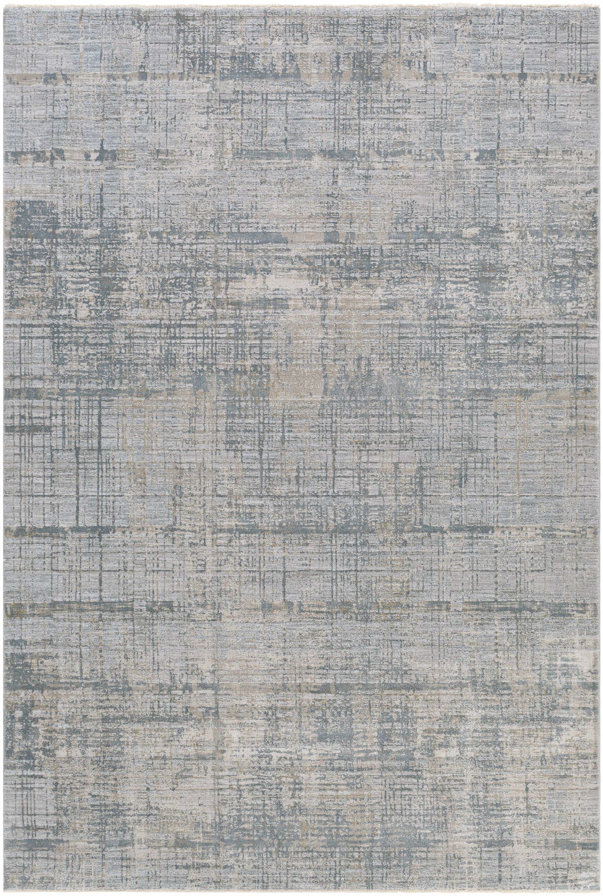 Fallin Gray Abstract Striped Luxe Rug-Rugs-Parc Decor
