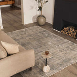 Fallin Gray Abstract Striped Luxe Rug-Rugs-Parc Decor