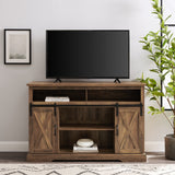 Farmhouse 52" Sliding Barn Door Highboy Modern TV Stand-Entertainment-Parc Decor