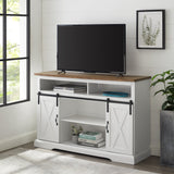Farmhouse 52" Sliding Barn Door Highboy Modern TV Stand-Entertainment-Parc Decor