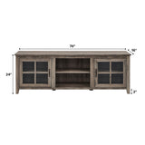 Farmhouse 70" Simple Window Pane 2 Door Wood TV Stand