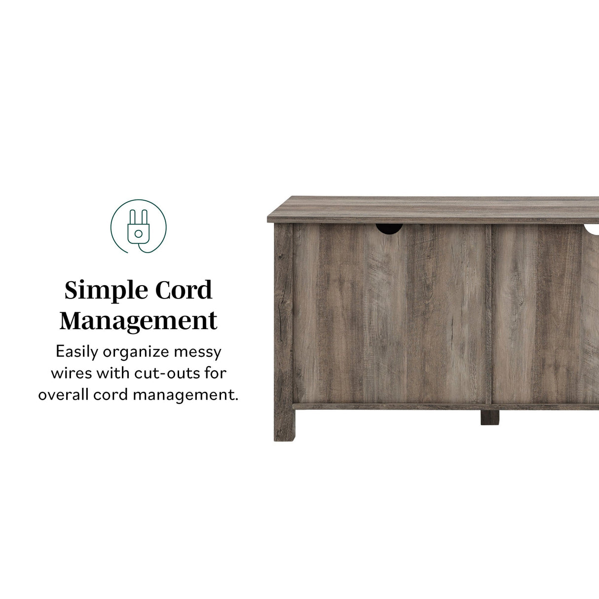 Farmhouse 70" Simple Window Pane 2 Door Wood TV Stand-Entertainment-Parc Decor