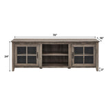 Farmhouse 70" Simple Window Pane 2 Door Wood TV Stand-Entertainment-Parc Decor