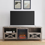 Farmhouse Abilene 70" Rustic Fireplace TV Stand-Fireplace-Parc Decor