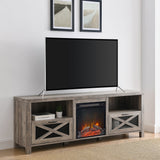 Farmhouse Abilene 70" Rustic Fireplace TV Stand-Fireplace-Parc Decor