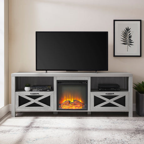 Farmhouse Abilene 70" Rustic Fireplace TV Stand-Fireplace-Parc Decor