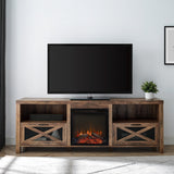 Farmhouse Abilene 70" Rustic Fireplace TV Stand-Fireplace-Parc Decor