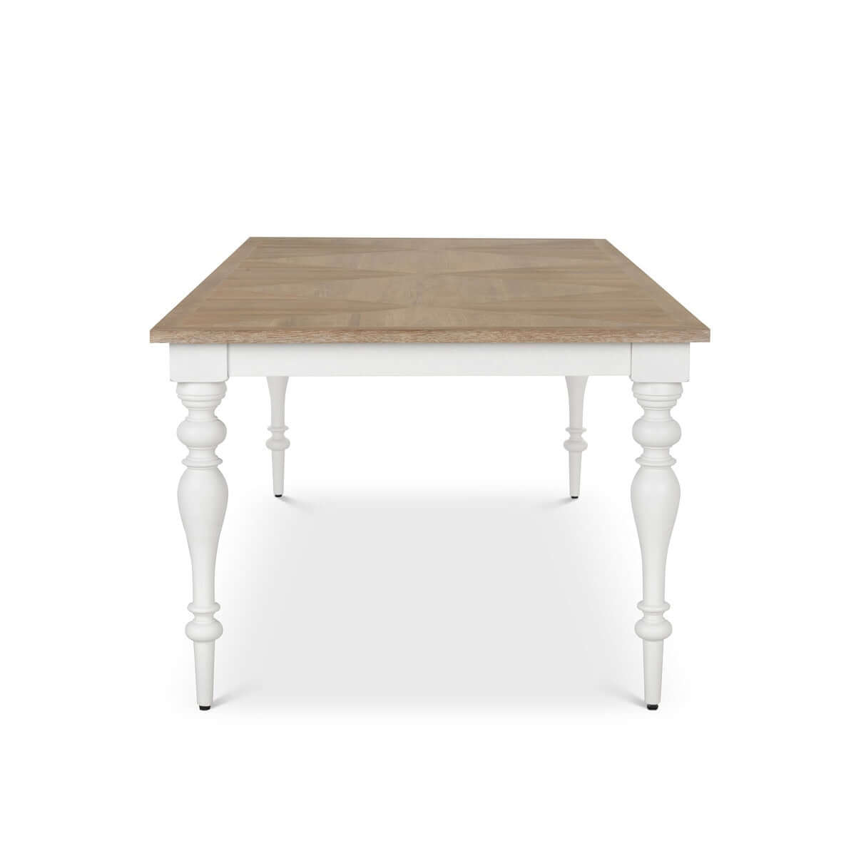 Farmhouse Dining Table with Vintage White Turned Legs-Table-Parc Decor