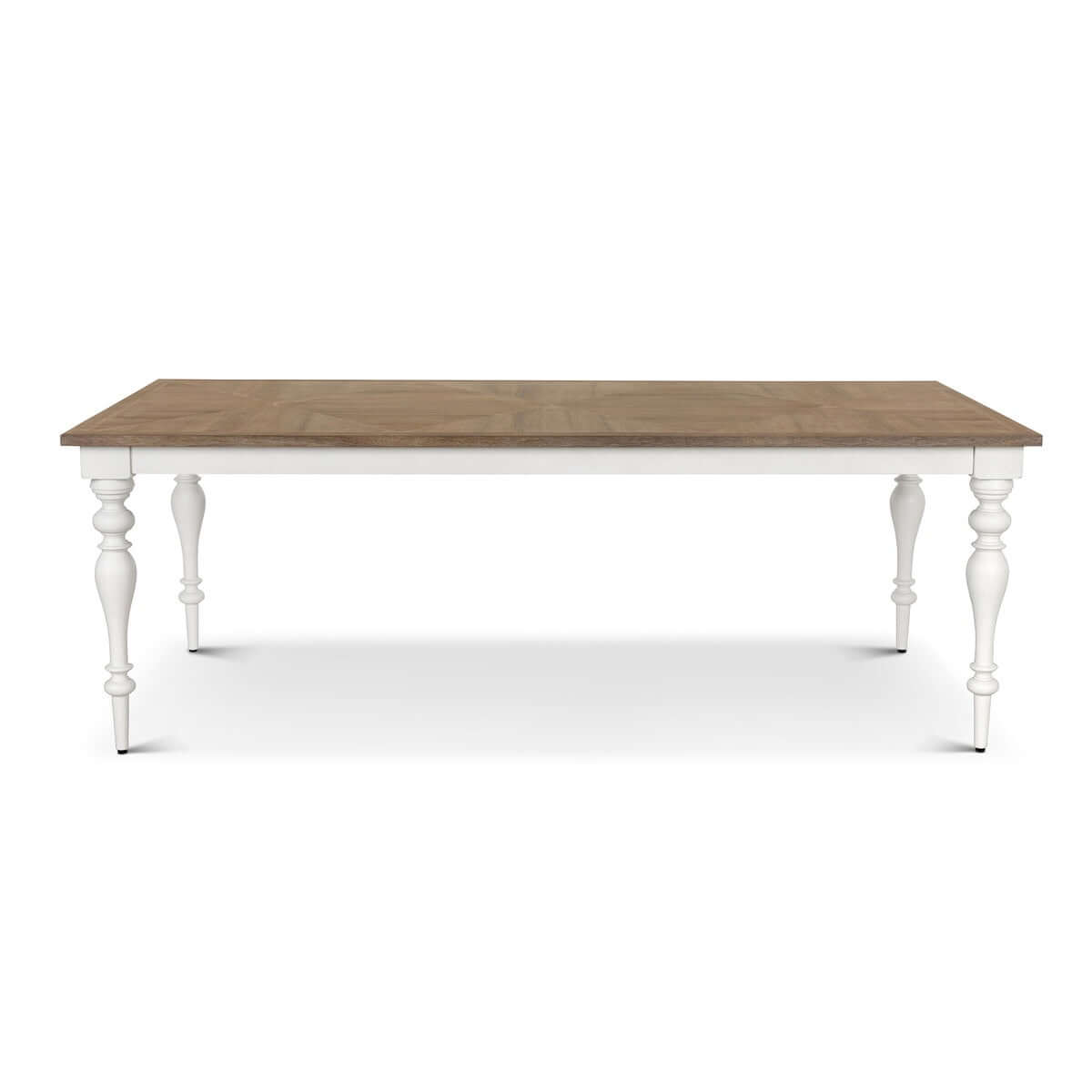Farmhouse Dining Table with Vintage White Turned Legs-Table-Parc Decor