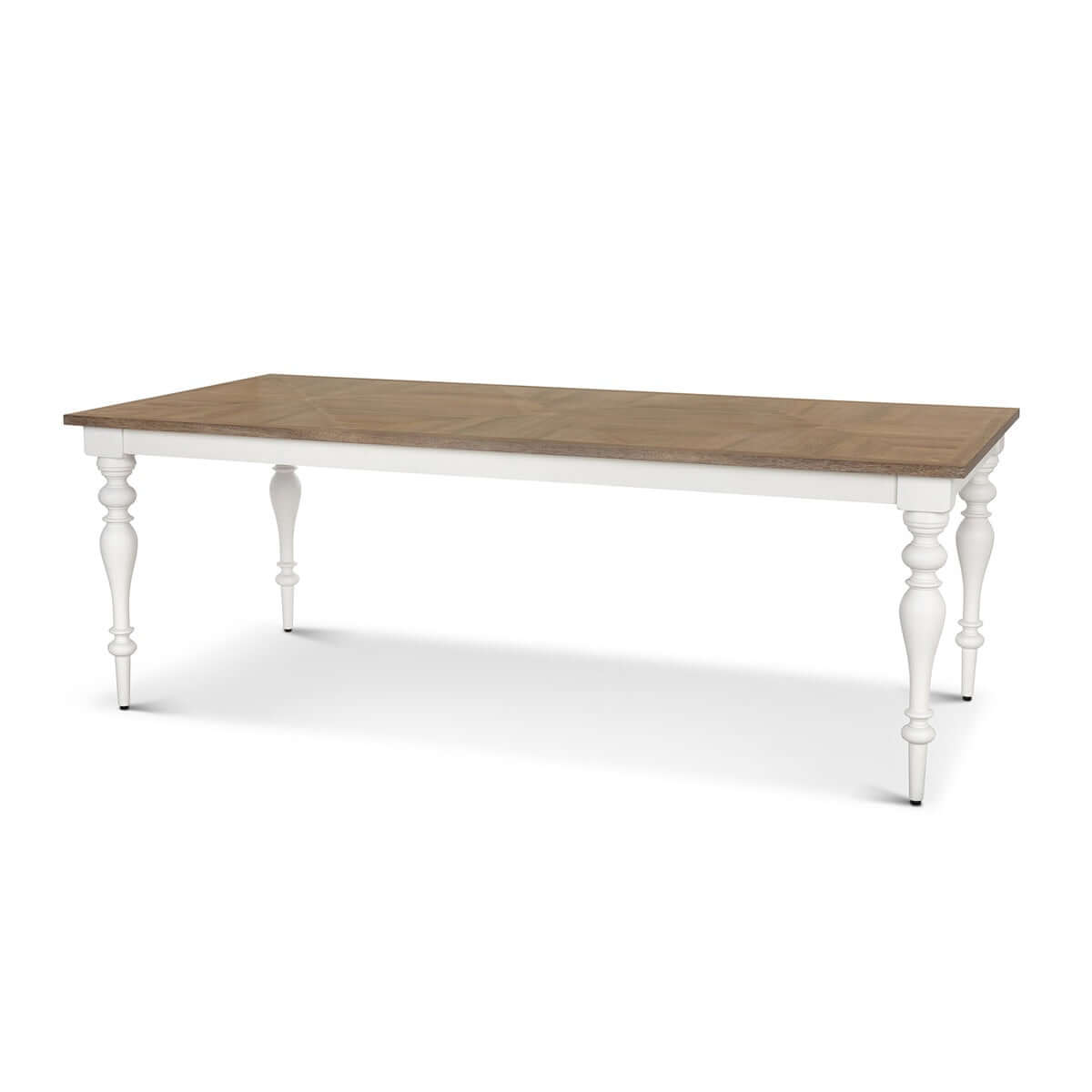 Farmhouse Dining Table with Vintage White Turned Legs-Table-Parc Decor
