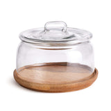Farmhouse Glass Cloche with Wooden Base-Cloche-Parc Decor