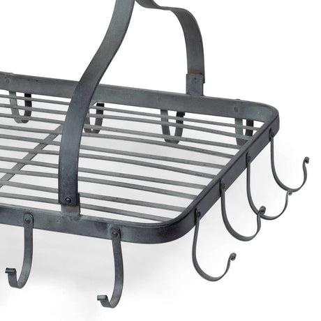 Farmhouse Hanging Pot Rack with Rolling Pin and Hooks-Pot Rack-Parc Decor