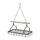 Farmhouse Hanging Pot Rack with Rolling Pin and Hooks-Pot Rack-Parc Decor