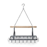 Farmhouse Hanging Pot Rack with Rolling Pin and Hooks-Pot Rack-Parc Decor