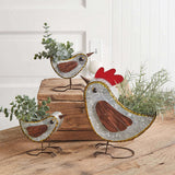 Farmhouse Mother Hen and Chicks Metal Planters Set-Planter-Parc Decor