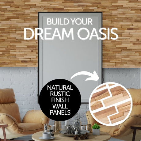 Farmhouse Rustic Teak Wall Panels-Wall Panel-Parc Decor