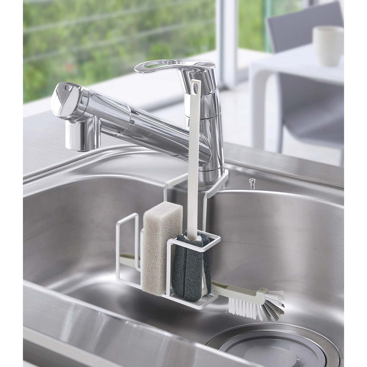Faucet-Hanging Sponge & Brush Holder - Steel