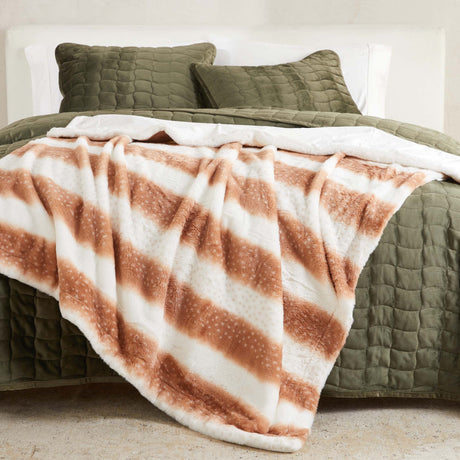 Faux Fur Printed Throw Blanket - Aaliyah Collection-Blankets-Parc Decor