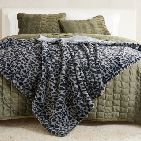 Faux Fur Printed Throw Blanket - Aaliyah Collection-Blankets-Parc Decor