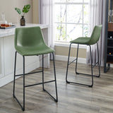 Faux Leather 2-Piece Bar Stools-Dining / Kitchen-Parc Decor