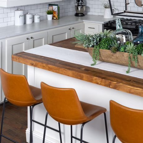 Faux Leather 2-Piece Bar Stools-Dining / Kitchen-Parc Decor