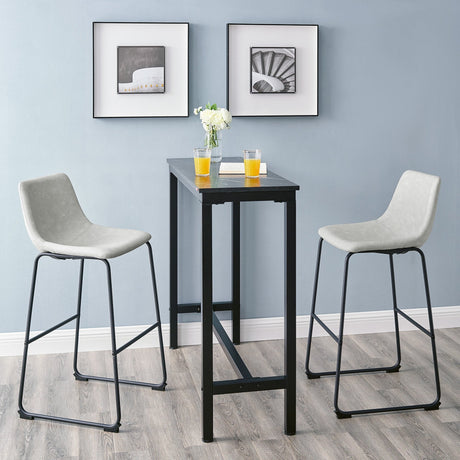 Faux Leather 2-Piece Bar Stools-Dining / Kitchen-Parc Decor