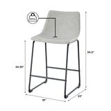 Faux Leather Counter Stools Set of 2-Dining / Kitchen-Parc Decor