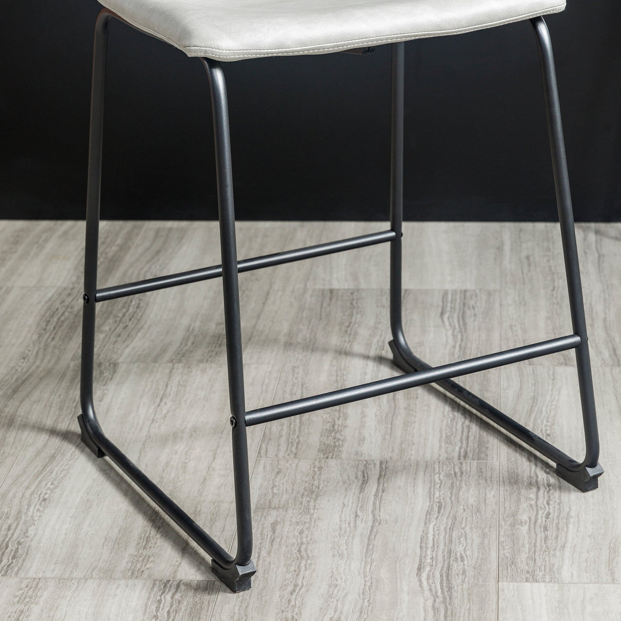 Faux Leather Counter Stools Set of 2-Dining / Kitchen-Parc Decor