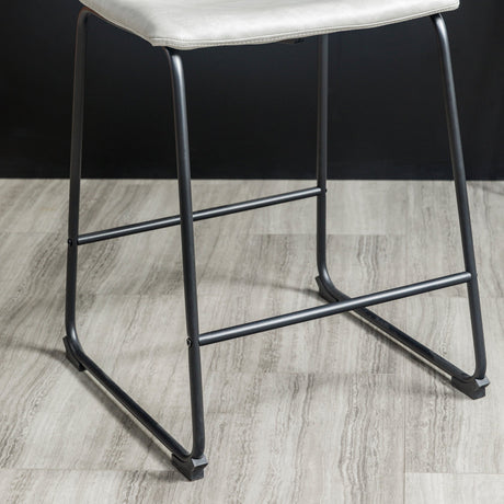 Faux Leather Counter Stools Set of 2-Dining / Kitchen-Parc Decor