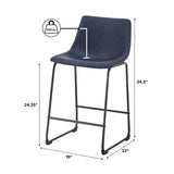 Faux Leather Counter Stools Set of 2-Dining / Kitchen-Parc Decor